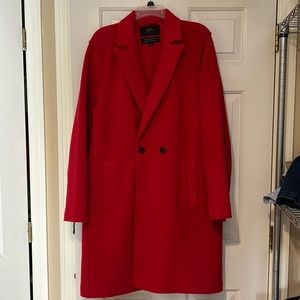 J.Crew red 100% wool coat size 14